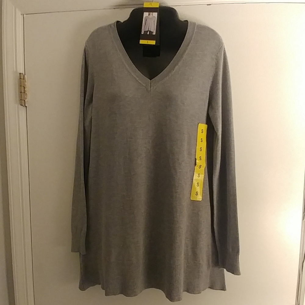 NWT DKNY Jeans Women's V-Neck Tunic Sweater